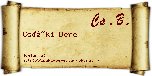Csáki Bere névjegykártya
